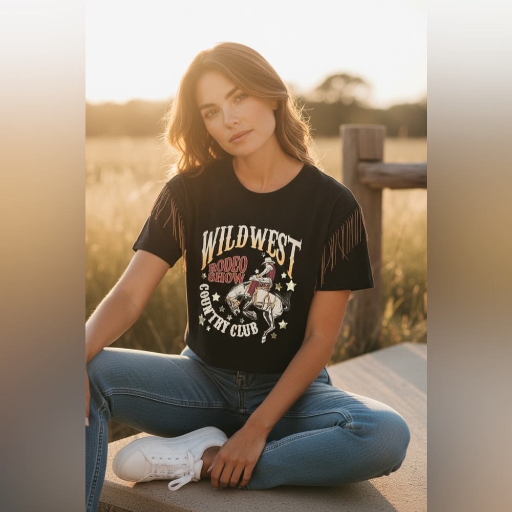 Organic Generation western Black T-Shirt